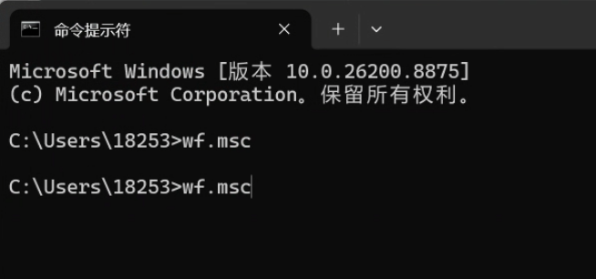 输入 wf.msc 打开防火墙配置中心
